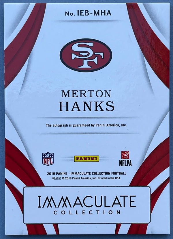 Merton Hanks Autographed 2019 Panini Immaculate Card 06/99
