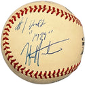 Chipper Jones Tyler Houston Mike Kelly Autographed Official Baseball (JSA)