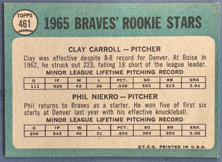 Phil Niekro & Clay Carroll1965 Topps Rookie Baseball Card #461