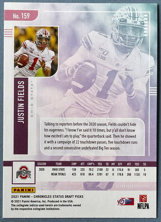 Justin Fields 2021 Panini Chronicles Status Draft Picks Card #159