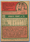 Robin Yount 1975 Topps Rookie baseball Card #223