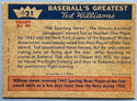 Ted Williams 1959 Fleer Baseball Card #21 1943 Honors for Williams