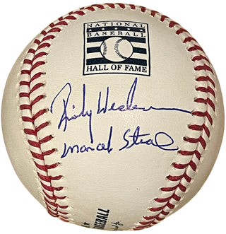 Rickey Henderson "Man of Steal" Autographed HOF Baseball (JSA)