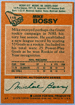 Mike Bossy 1978-79 Topps Rookie Card #115