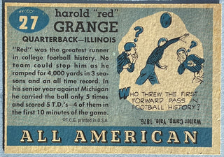 Red Grange 1955 Topps All American Football Card #27