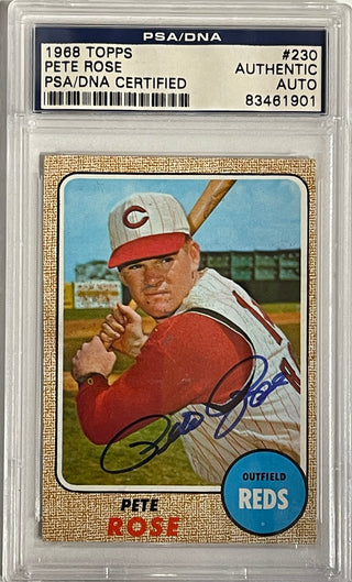 Pete Rose Autographed 1968 Topps Card #230 (PSA)