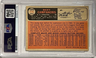 Bert Campaneris Autographed 1966 Topps Card #175 (PSA)