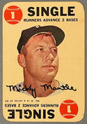 Mickey Mantle Topps 1968 Baseball Game Card Single Runners Advance 2 Bases