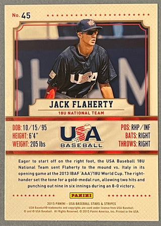 Jack Flaherty 2015 Panini Stars & Stripes Card #45