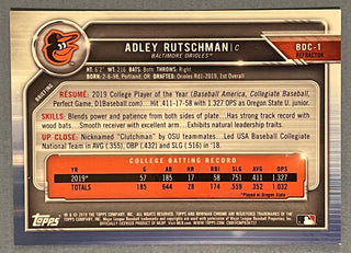 Adley Rutschman 2019 1st Bowman Chrome Rookie Refractor Card #BDC-1
