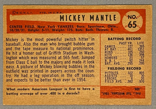 Mickey Mantle 1954 Bowman Baseball Card #65
