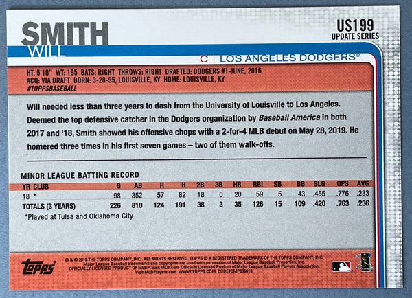 Will Smith 2019 Topps Update Series Rookie Card US199