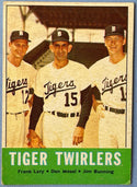 Tiger Twirlers 1963 Topps baseball Card #218