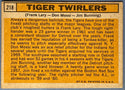 Tiger Twirlers 1963 Topps baseball Card #218