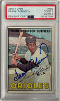 Frank Robinson Autographed 1967 Topps Card #100 (PSA)
