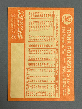 Frank Robinson 1964 Topps Baseball Card #260