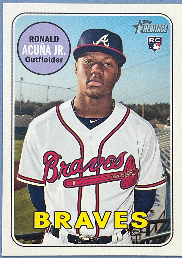 Ronald Acuna Jr. 2018 Topps Heritage Rookie Card #580