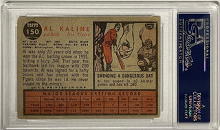 Al Kaline Autographed 1962 Topps Card #150 (PSA)