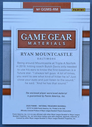 Ryan Mountcastle 2020 National Treasures Game Gear Card #03/99