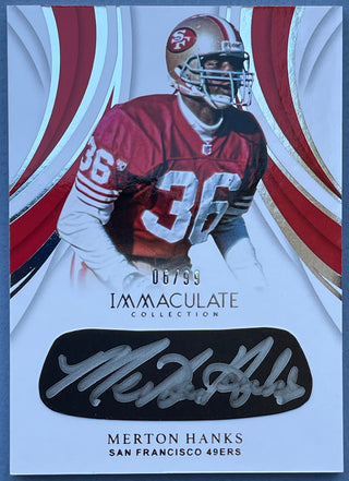 Merton Hanks Autographed 2019 Panini Immaculate Card 06/99