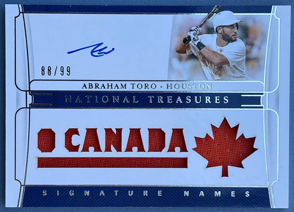 Abraham Toro 2020 National Treasures Signature Names Card #88/99