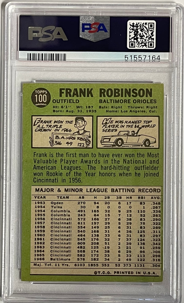 Frank Robinson Autographed 1967 Topps Card #100 (PSA)