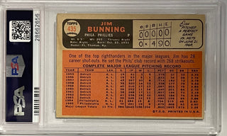 Jim Bunning Autographed 1966 Topps Card #435 (PSA)