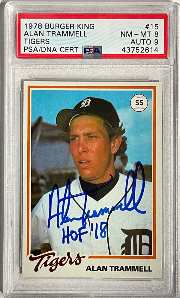 Alan Trammell Autographed 1978 Topps Burger King Rookie Card #15