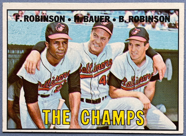 1968 Topps Card #1 Frank Robinson Hank Bauer Brooks Robinson