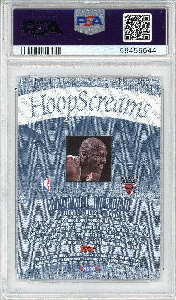 Michael Jordan 1997 Stadium Club Hoop Screams Members Only Card #HS10 (PSA NM-MT 8)