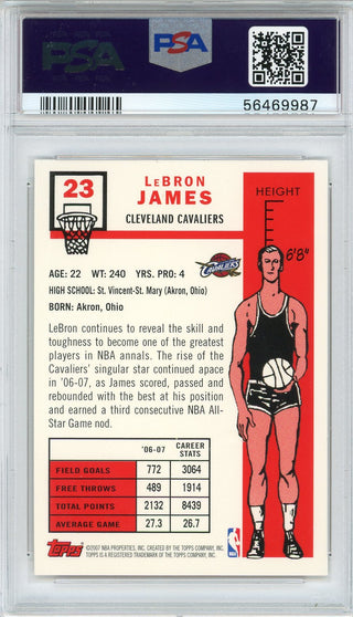 LeBron James 2007 Topps 1957-58 Variation Card #23 (PSA)