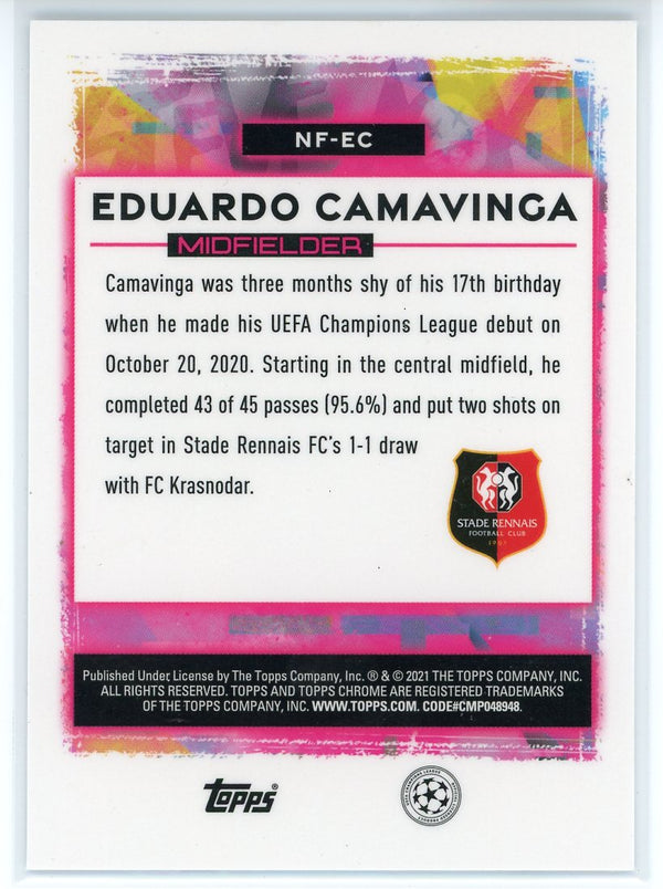 Eduardo Camavinga 2021 Topps Chrome Steve Aoki Neon Future Rookie Card #NF-EC