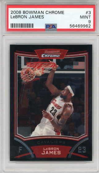 LeBron James 2008 Bowman Chrome Card #3 (PSA)