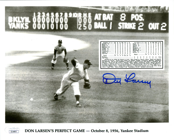 Don Larsen Autographed Perfect Game 8x10 Photo (JSA)