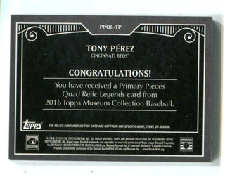 Tony Perez 2016 Topps Primary Pieces Legends Bat Card #PPQLTP 22/25