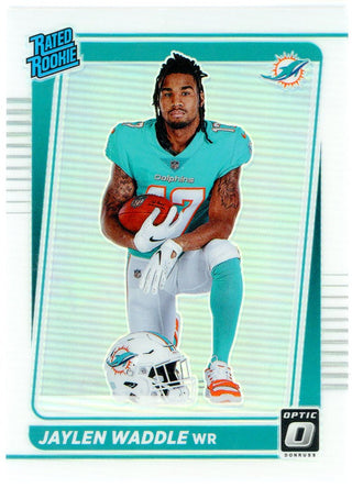 Jaylen Waddle 2021 Panini Donruss Optic Rated Rookie Silver Prizm #208