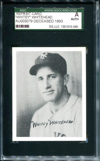 Whitey Whitehead Autographed 1988 Reprint Card
