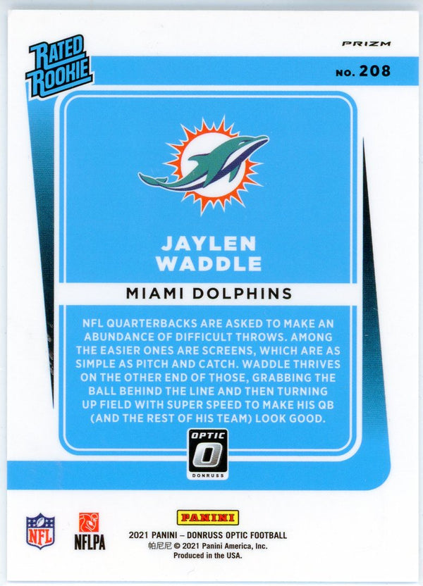 Jaylen Waddle 2021 Panini Chronicles Donruss Optic Draft Picks