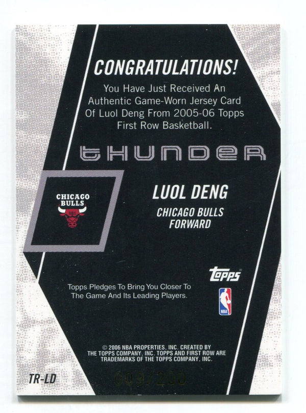 Luol Deng 2006 Topps Thunder Jersey Card 009/200 #TR-LD
