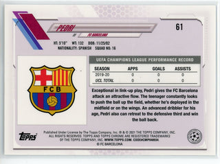 Pedri 2021 Topps Chrome UEFA Champions League Steve Aoki Rookie Card #61
