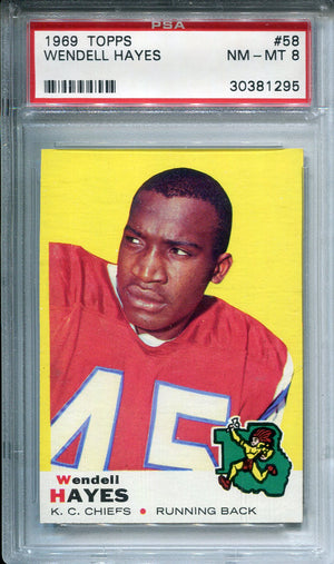 Wendell Hayes 1969 Topps Card #58 (PSA 8)