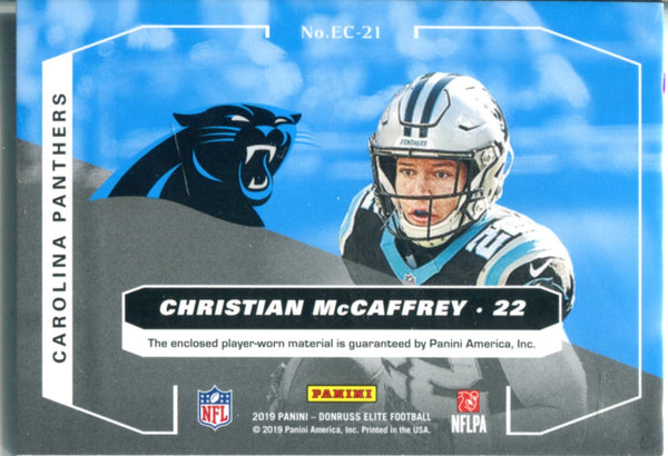 Christian McCaffrey 2019 Donruss Elite Game Worn Jersey Card