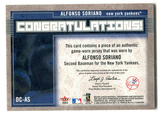 Alfonso Soriano Fleer Jersey Card 2003 #DC-AS