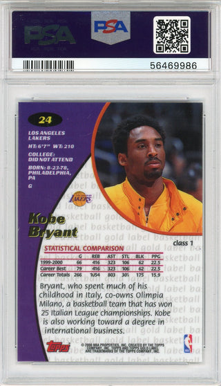 Kobe Bryant 2000 Topps Gold Label Class 1 Card #24 (PSA)