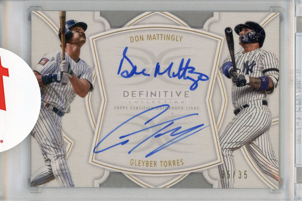 Don Mattingly & Gleyber Torres Autographed 2020 Topps Definitive Collection Card #DAC-MT