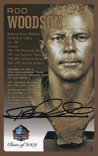 Rod Woodson Autographed Hall of Fame Postcard 129/150