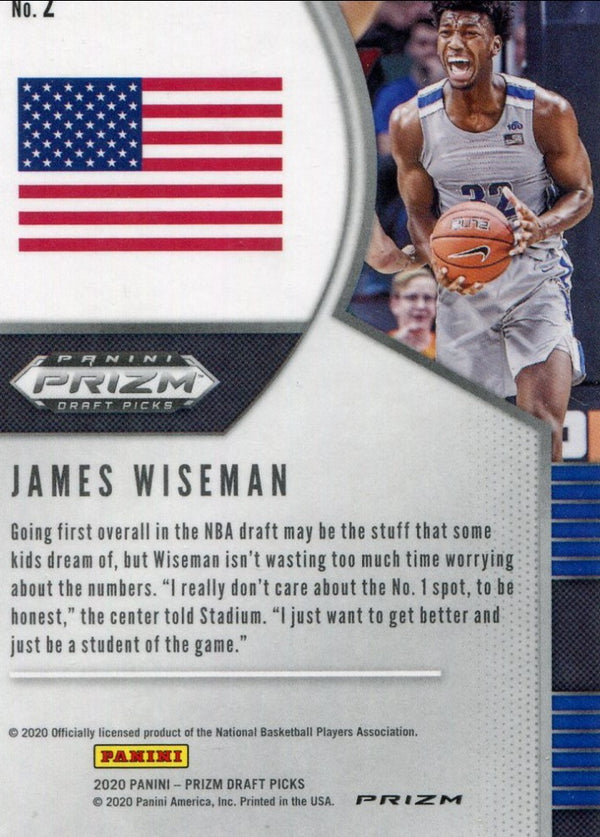 James Wiseman 2020 Panini Prizm Rookie Card