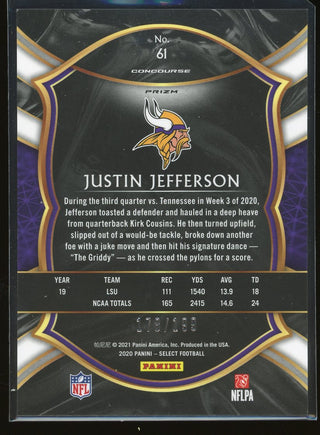 Justin Jefferson 2021 Panini Select Concourse Prizm Rookie Card