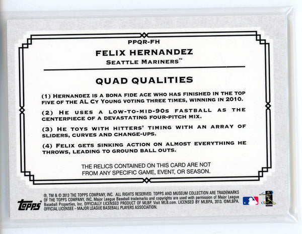 Felix Hernandez 2013 Topps Museum Collection Quad Patch Card #49/75
