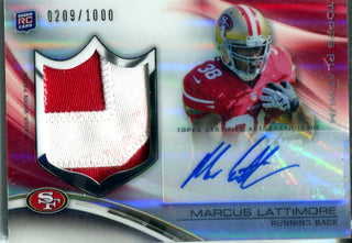 Marcus Lattimore 2013 Topps Platinum Rookie Card Patch/Autographed Card #209/1000